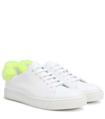 Isabel Marant Fur-trimmed Leather Sneakers