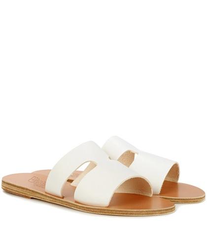 Ancient Greek Sandals Apteros Leather Slides