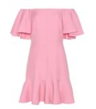 Valentino Virgin Wool And Silk Crêpe Off-the-shoulder Dress