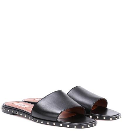 Tabitha Simmons Rockstud Leather Slides