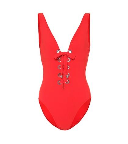 Karla Colletto Viviana Lace-up One-piece Swimsuit