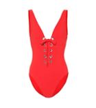Karla Colletto Viviana Lace-up One-piece Swimsuit