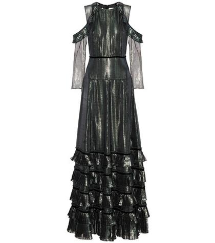 Huishan Zhang Silk-blend Lamé Gown
