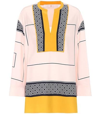 Tory Burch Aston Printed Silk Tunic Top