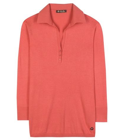 Loro Piana Polo Ventotene Cotton And Silk-blend Top