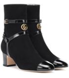 Gucci Geraldine Suede Ankle Boots