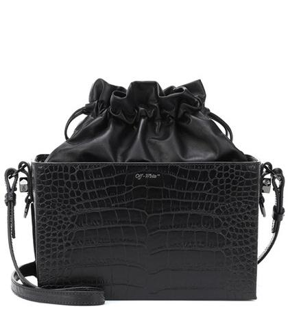 Off-white Crocodile Embossed Leather Bag