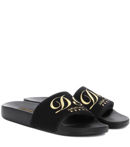 Dolce & Gabbana Velvet Slides