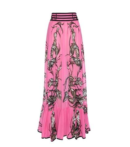Roberto Cavalli Printed Silk Skirt