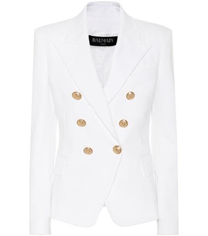 Balmain Cotton Twill Double-breasted Blazer