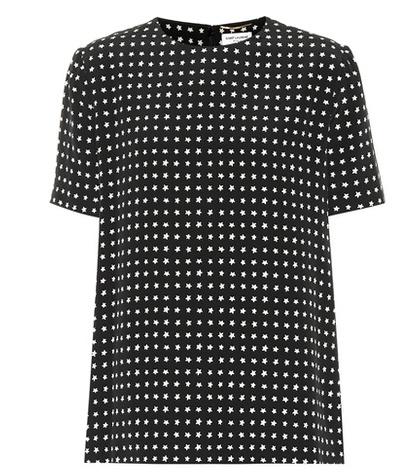 Saint Laurent Star-printed Silk Top
