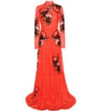 Erdem Carolyn Embroidered Appliqué Lace Gown