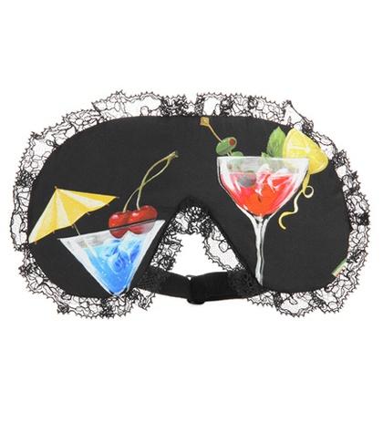 Off-white Cotton Eye Mask With Lace