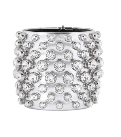 Acne Studios Crystal-embellished Metallic Leather Cuff