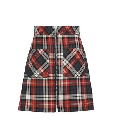Miu Miu Plaid Cotton Skirt