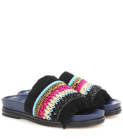 Tory Burch Isle Slide Embellished Slip-on Sandals