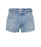 Roger Vivier Bree Mid-rise Denim Shorts
