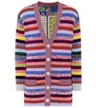 Gucci Tiger Cards Reversible Striped Wool Cardigan