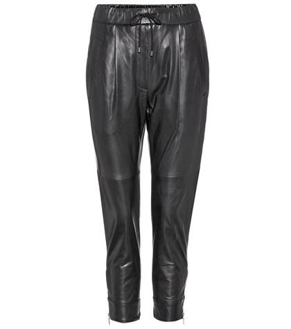 Brunello Cucinelli Cropped Leather Trousers