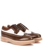 Oscar De La Renta Opal Leather Platform Brogues