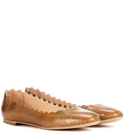 Chlo Lauren Iridescent Snakeskin Ballerinas