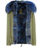 7 For All Mankind Mini Fur-lined Cotton Parka With Fur-trimmed Hood