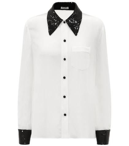 Miu Miu Sequined Silk Top
