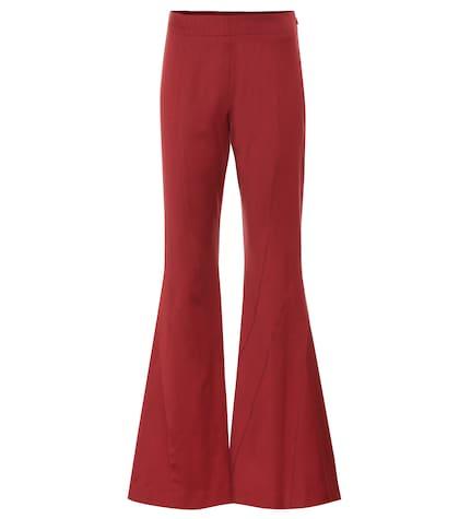 Chlo High-rise Flared Stretch Wool Pants