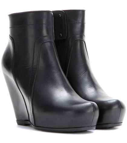 Victoria Beckham Classic Leather Wedge Ankle Boots
