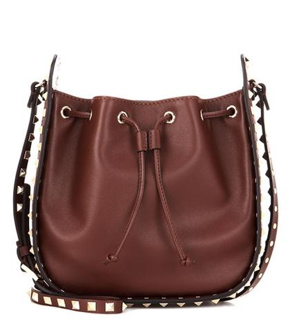 Adidas Originals Valentino Garavani Rockstud Leather Bucket Bag