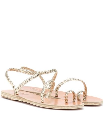 Alexander Mcqueen Eleftheria Metallic Leather Sandals