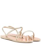 Alexander Mcqueen Eleftheria Metallic Leather Sandals