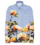 Msgm Floral-printed Denim Shirt
