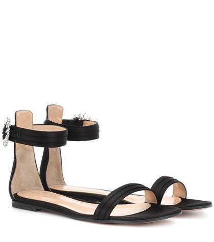 Gianvito Rossi Portofino Flat Satin Sandals