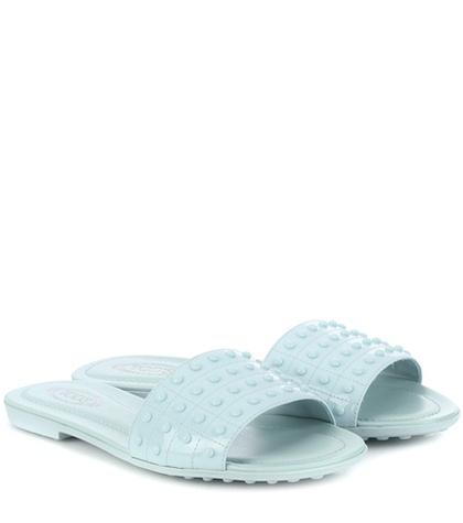 Tod's Patent Leather Slide Sandals