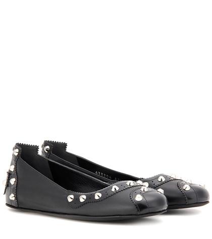 Adidas By Stella Mccartney Embellished Leather Ballerinas
