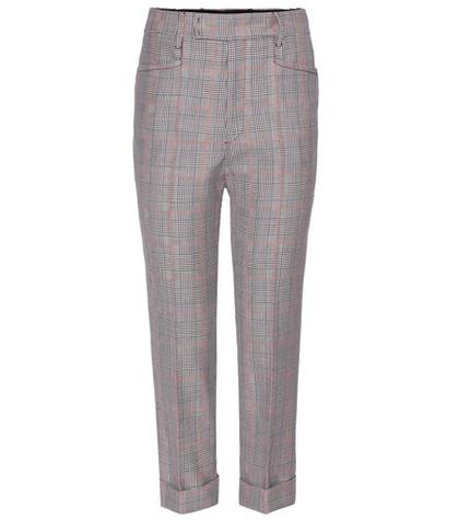 Miu Miu Cropped Check Trousers