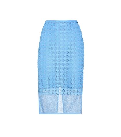 Helmut Lang Layered Lace Pencil Skirt