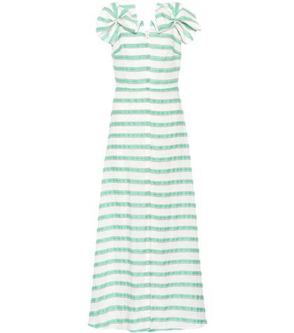 Delpozo Striped Linen-blend Dress