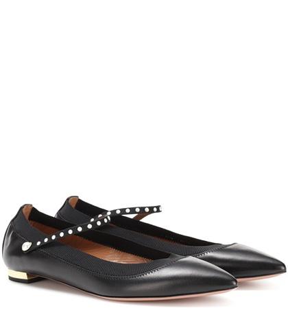Aquazzura Nolita Leather Ballerinas