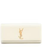 Goldsign Monogram Leather Clutch