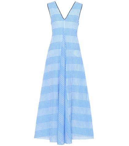 Ganni Charron Gingham Cotton-blend Dress