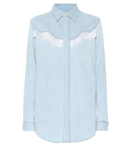 Ganni Fringed Denim Shirt