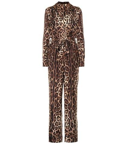 Dolce & Gabbana Leopard-print Silk Jumpsuit