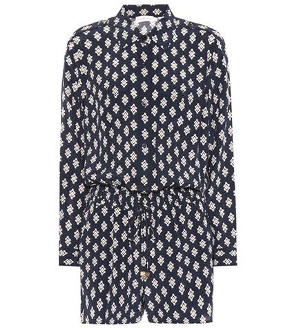 Tory Burch Brigitte Printed Silk Playsuit