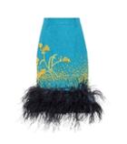 Pippa Holt Feather-trimmed Wool-blend Skirt