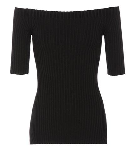 Helmut Lang Silk-blend Off-the-shoulder Top