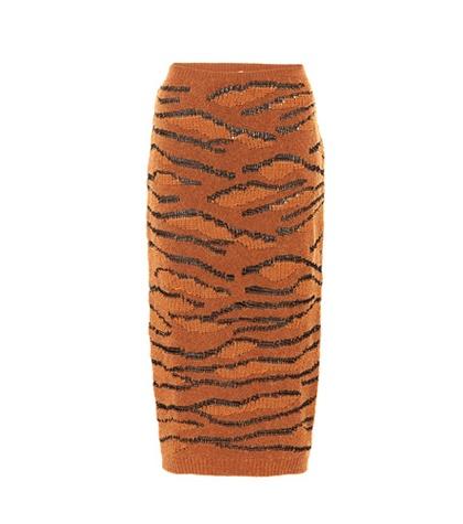 Stella Mccartney Tiger Camouflage Knitted Skirt