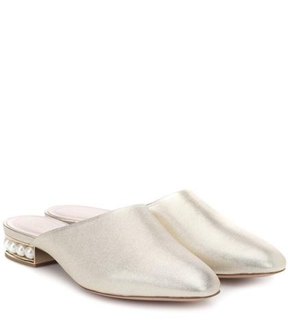 Nicholas Kirkwood Casati Metallic Leather Slippers
