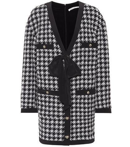 Off-white Houndstooth Wool-blend Minidress
